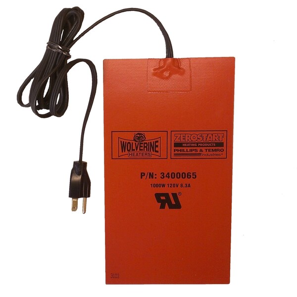 Silicone Pad, Adhesive - 1000W, 120V, 8.3A - 6in. 15.3 Cm X 10-3/4in. 27.3 Cm